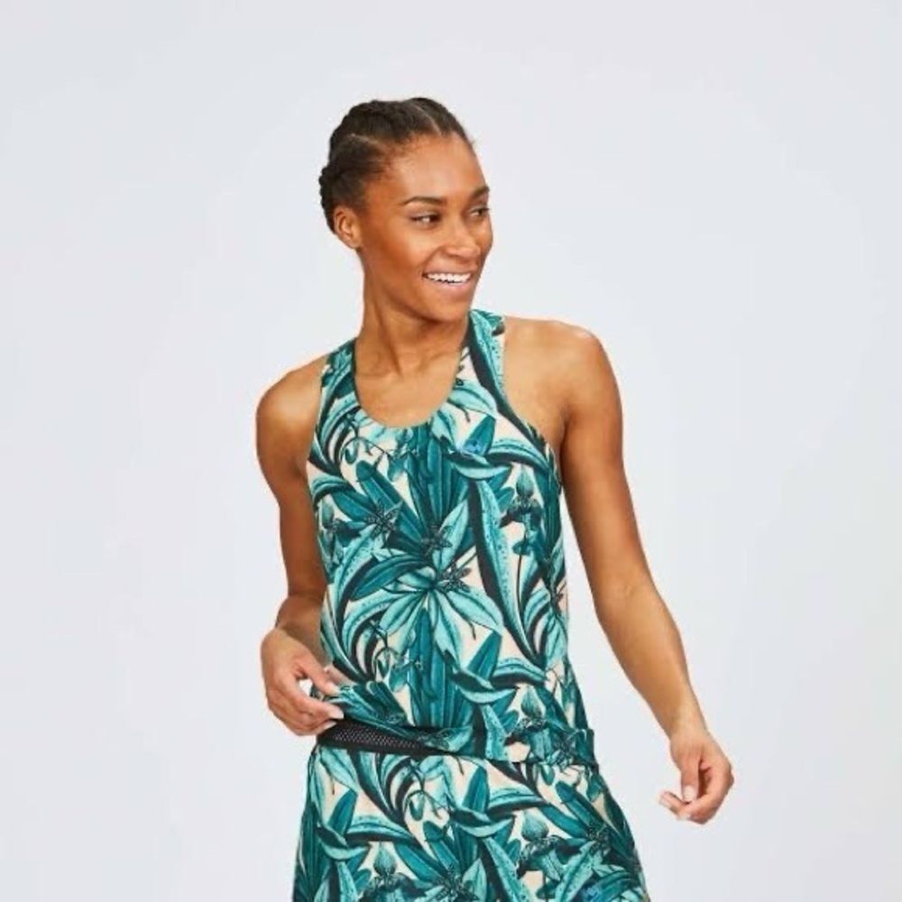 Janji Tropical Green and White Tank Top